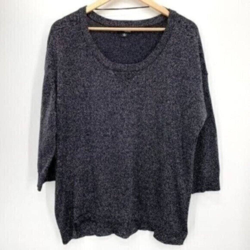 Women's Metallic Black Silver Knit Top